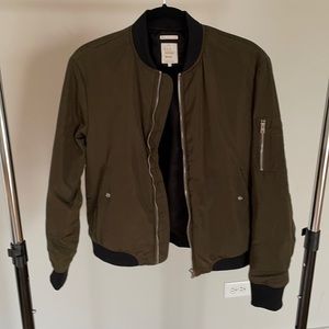 ZARA Navy Green Bomber with Silver details
